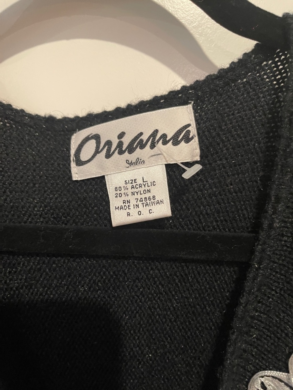 Black vintage V-Neck Embellished Sweater - Picture 2 of 4